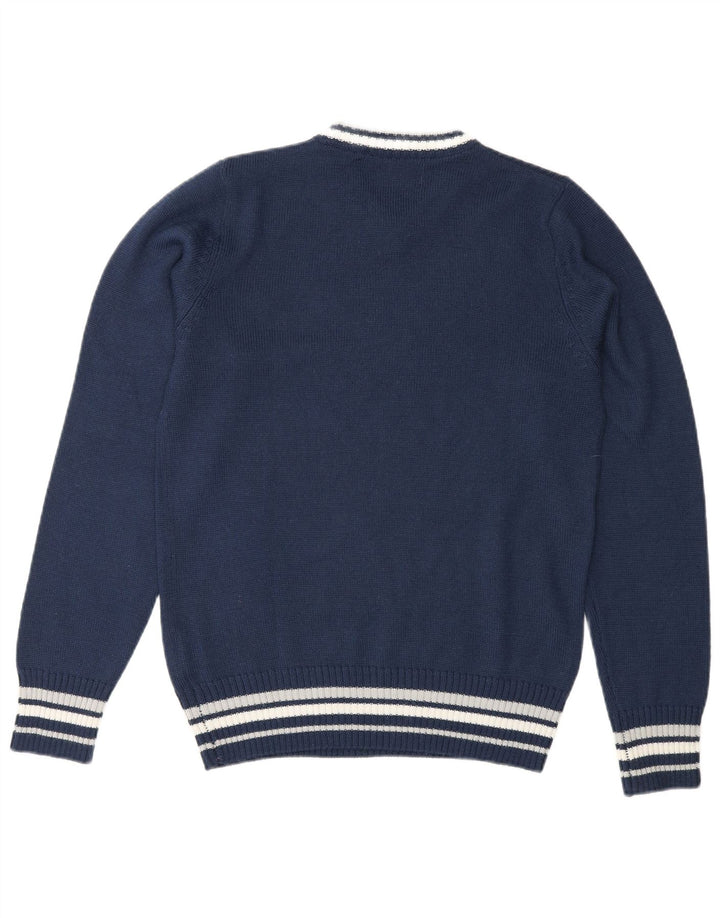 Kappa Herren-Pullover mit V-Ausschnitt, klein, marineblau, gestreift, Acryl