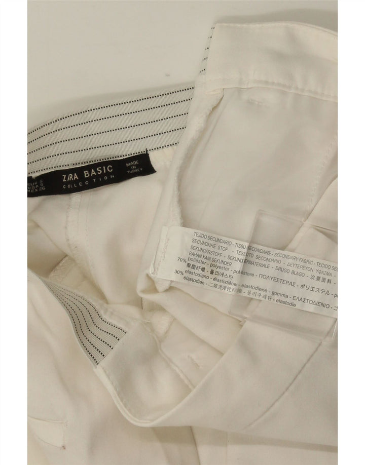 ZARA Damen Slim Chino-Hose, Größe S, W26, L28, Weiß, Polyester