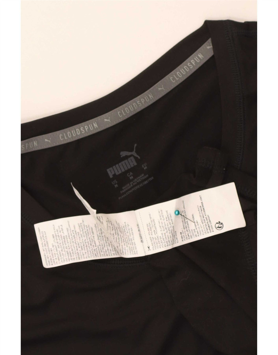 Puma Damen Cloudspun T-Shirt Top UK 12 Medium Schwarz Polyester