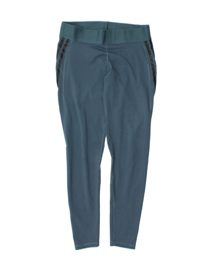 ADIDAS Womens Leggings UK 12/14 Medium  Blue Vintage Adidas and Second-Hand Adidas from Messina Hembry 