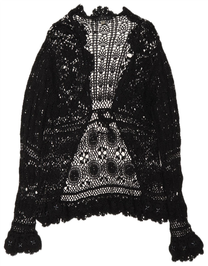 Durchsichtiges Cardigan-Oberteil für Damen von Coast, UK 12, Mittelschwarz, geblümt