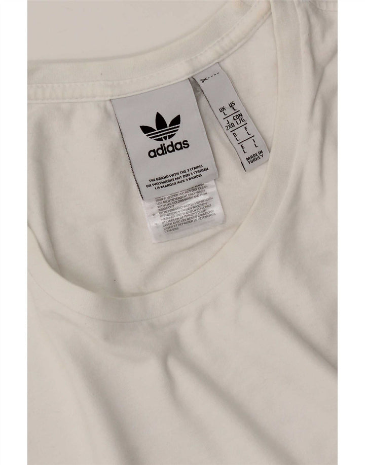 Adidas Herren T-Shirt Top Large Weiß Baumwolle