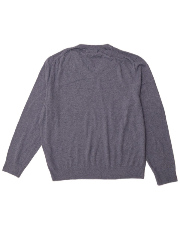 NAUTICA Herren Navtech Pullover mit V-Ausschnitt, groß, blaue Baumwolle