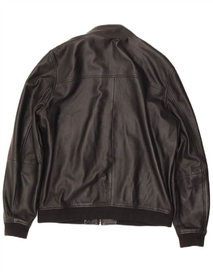 Ted Baker Herren Lederjacke Größe 5 Large Schwarz