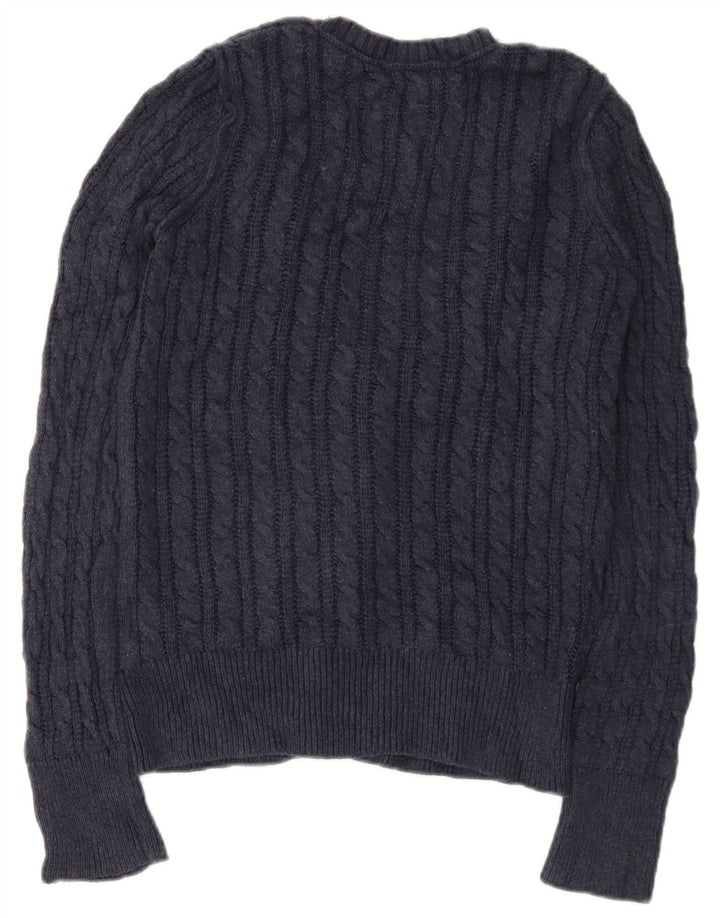 Eddie Bauer Damen-Cardigan-Pullover UK 12 Medium Navy Blue Cotton