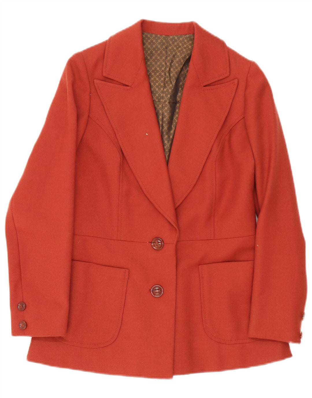 Vintage Damen 2-Knopf-Blazerjacke UK 10 Small Rot