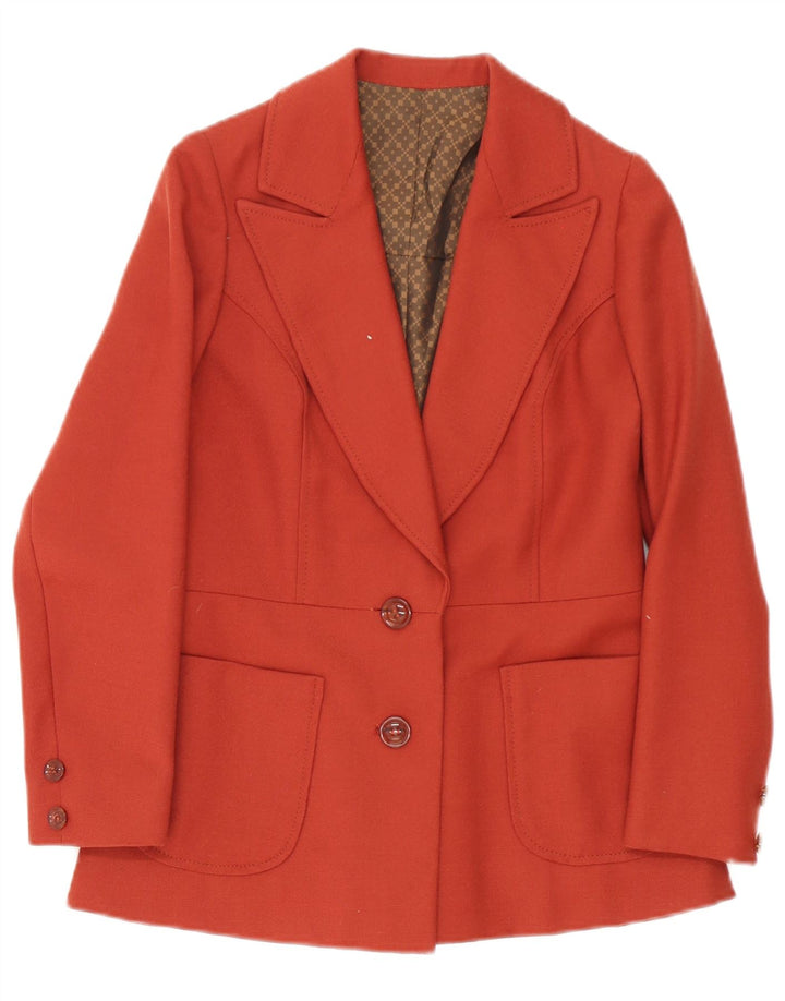 Vintage Damen 2-Knopf-Blazerjacke UK 10 Small Rot