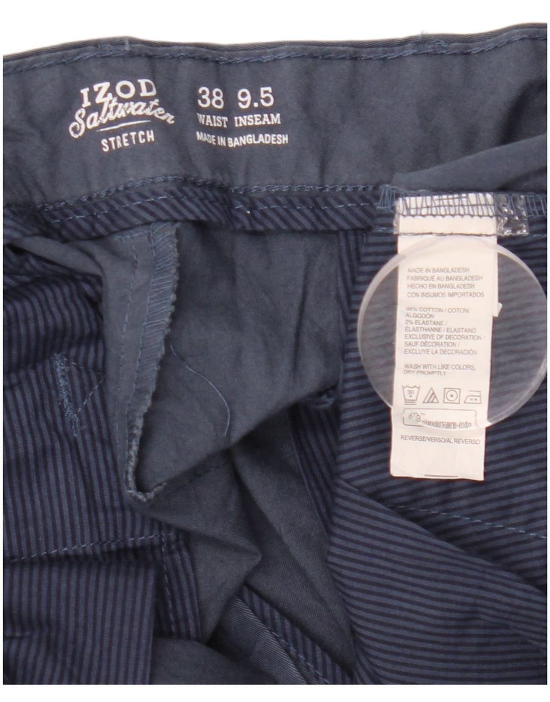 IZOD Herren Salzwasser-Chinoshorts mit abstraktem Muster W38 XL Marineblau