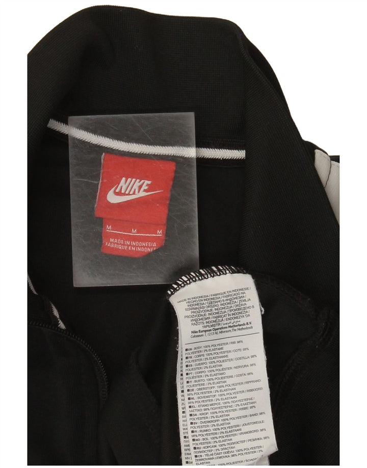 Nike Herren-Trainingsanzug-Top-Jacke aus mittelschwarzem Colourblock-Polyester