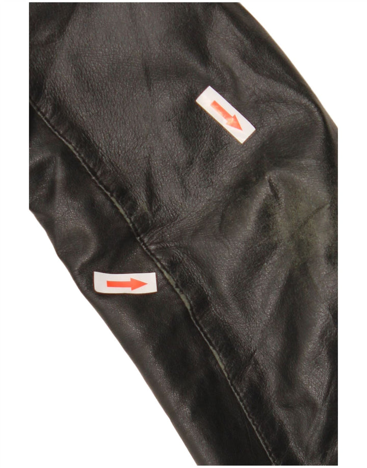 Sasch Damen Crop Lederjacke UK 14 Medium Schwarz