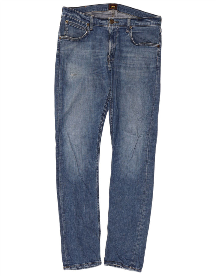 Lee Herren Luke Slim Jeans W30 L32 Blaue Baumwolle