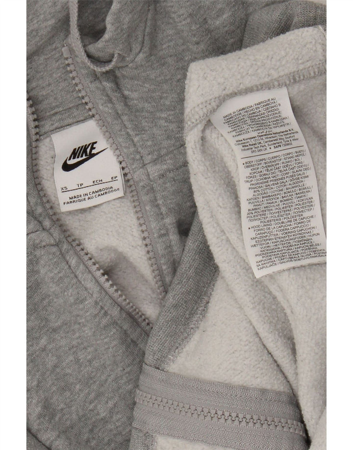 Nike Herren-Kapuzenpullover mit Reißverschluss, XS, graue Baumwolle