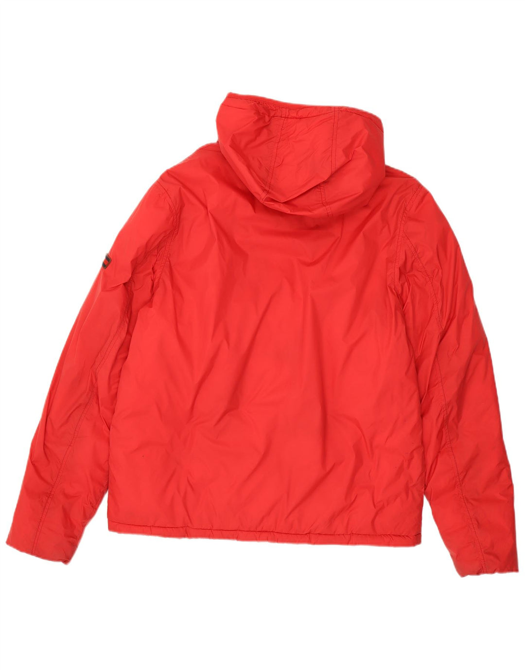 Tommy Hilfiger wattierte Herrenjacke mit Kapuze, UK 40, großes rotes Nylon