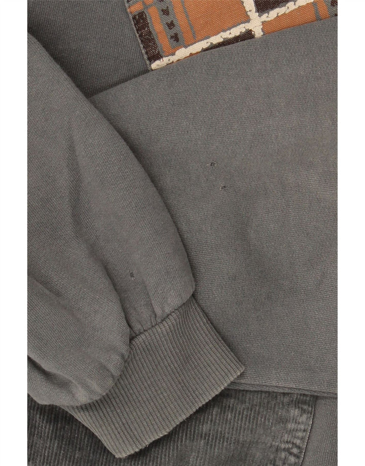 Chewan Herren-Sweatshirt mit Rollkragen, XL, grau, geometrisch