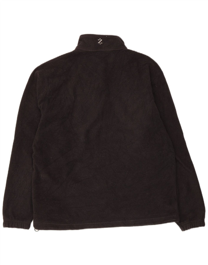 Izod Herren-Fleecepullover mit grafischem Reißverschluss und Halsausschnitt, Mittelschwarzes Polyester