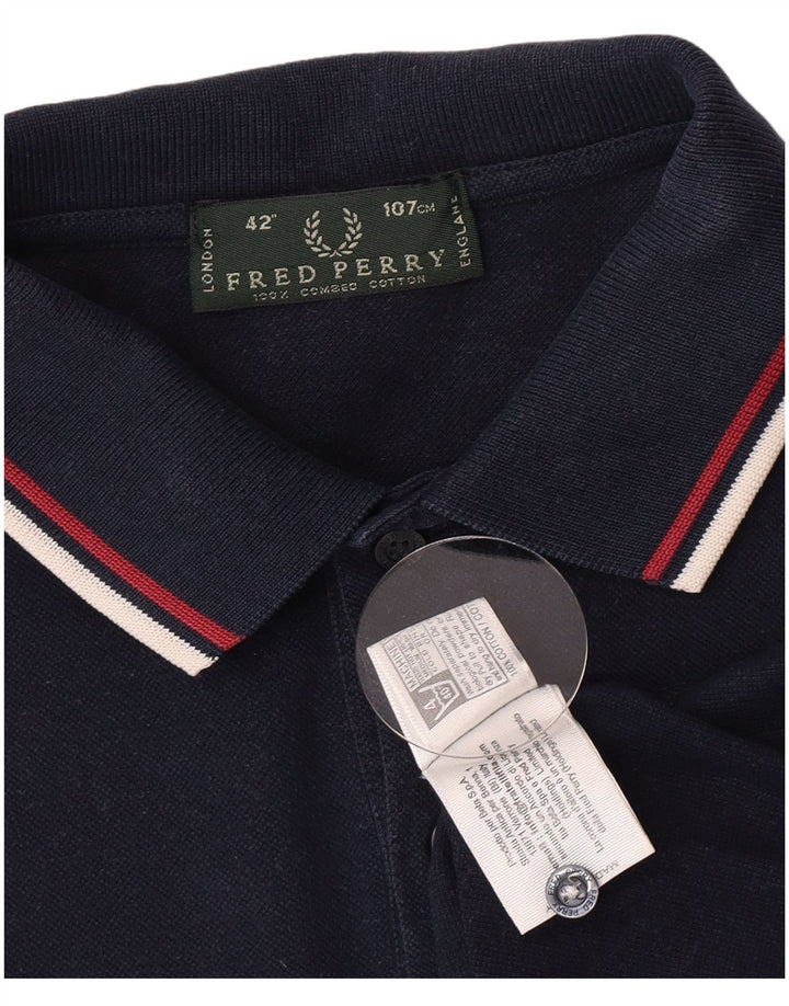 Fred Perry Herren-Poloshirt, mittelmarineblaue Baumwolle