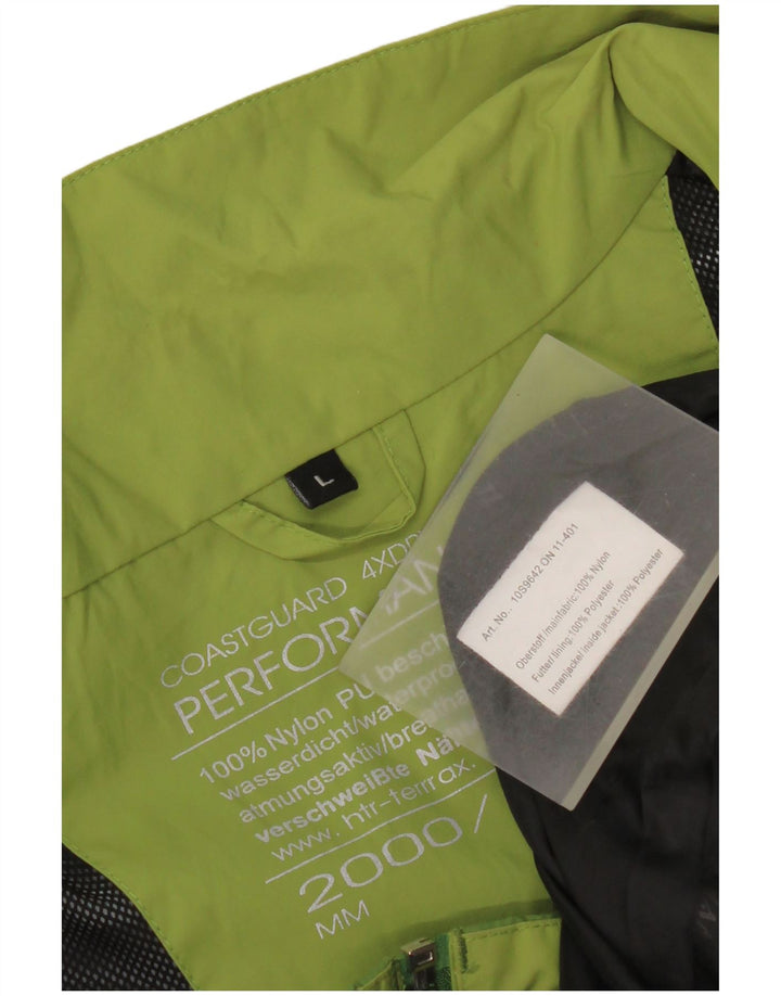Coast Guard Herren-Regenjacke, UK 40, groß, grünes Colourblock-Nylon