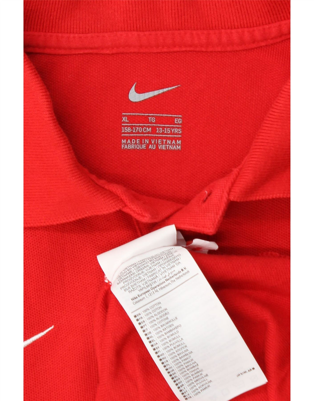 NIKE Jungen-Poloshirt, 13–14 Jahre, XL, rote Baumwolle