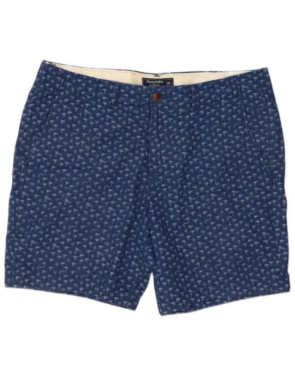 Abercrombie & Fitch Herren Chinoshorts mit abstraktem Muster W36 Large Marineblau