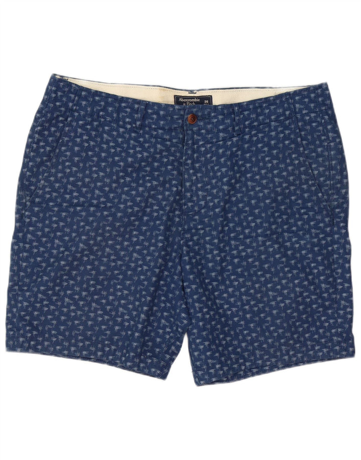 Abercrombie & Fitch Herren Chinoshorts mit abstraktem Muster W36 Large Marineblau
