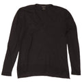 Massimo Dutti Damen-Pullover mit V-Ausschnitt, Gr. 14, große schwarze Wolle