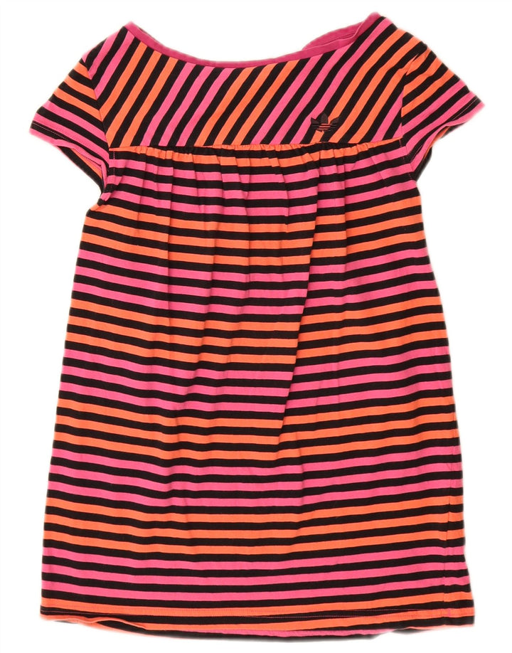 Adidas Damen Bluse Top IT 44 Mittelrosa gestreift Baumwolle