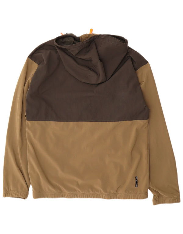 Under Armour Mens Hooded Anorak Jacket UK 36 Small Khaki Colourblock