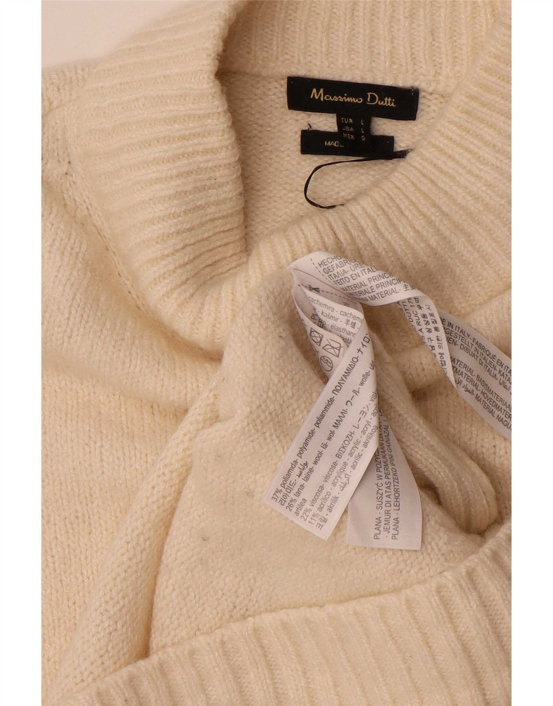 Massimo Dutti Damen-Pullover mit Rollkragen, Gr. 40, Größe L, gebrochenes Weiß
