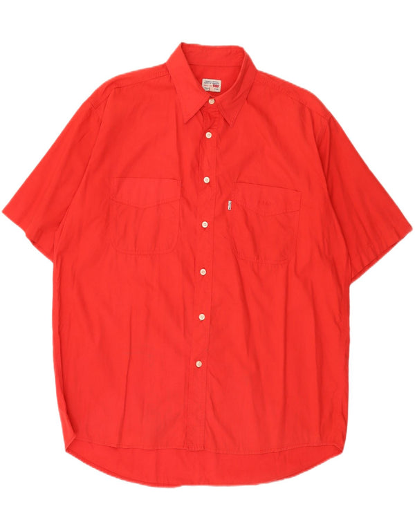 Levi's Herren-Kurzarmhemd, groß, aus roter Baumwolle