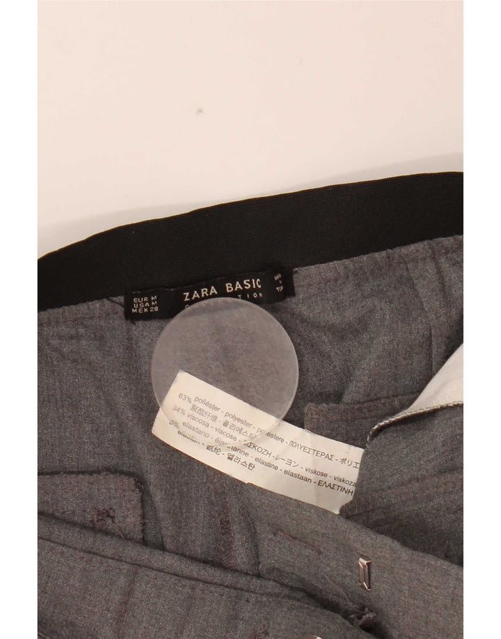 Zara Slim-Anzughose für Damen, mittelgroß, W28, L27, grau, Polyester
