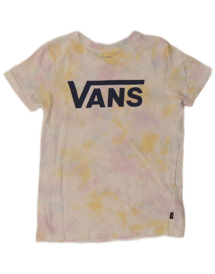 VANS Damen Grafik-T-Shirt-Oberteil UK 6 XS Mehrfarbige Batik-Baumwolle