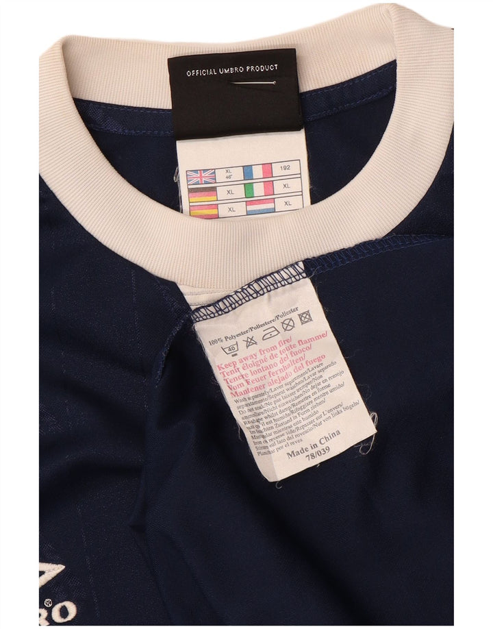 Umbro Herren Graphic Top Langarm XL Marineblaues geometrisches Polyester