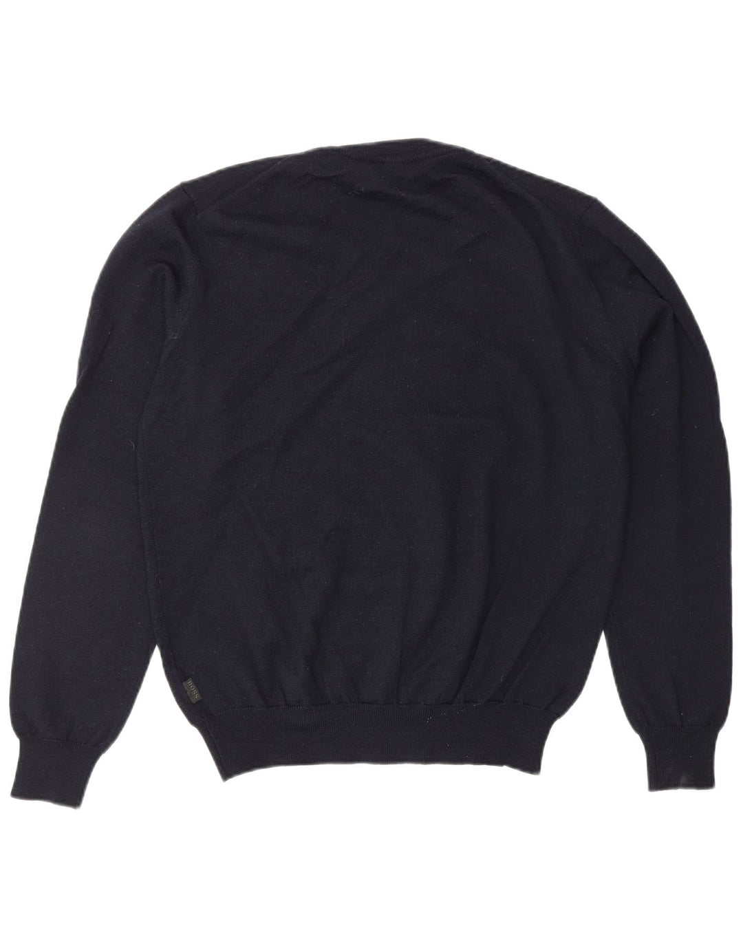 HUGO BOSS Mens V-Neck Jumper Sweater Small Navy Blue