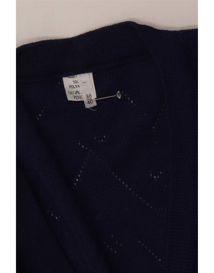 Vintage Damen Cardigan Pullover EU 38/40 Mittelblaues Chevron Polyacryl