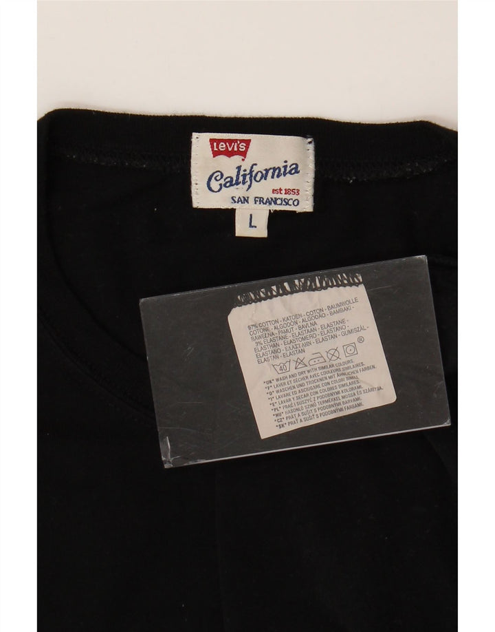 LEVI'S Herren-Top, langärmelig, groß, schwarze Baumwolle