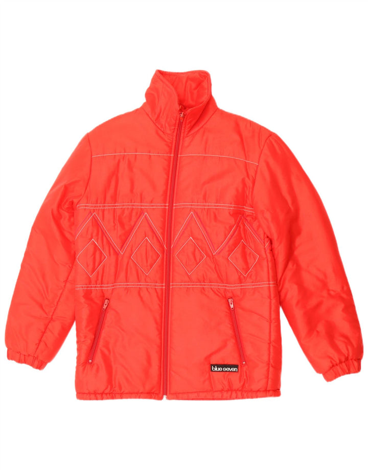 Vintage Herren Wattierte Jacke UK 36 Small Red Geometrisch