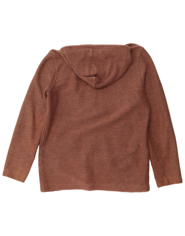 WEIRD FISH Herren-Kapuzenpullover mit Reißverschluss, groß, braune Baumwolle