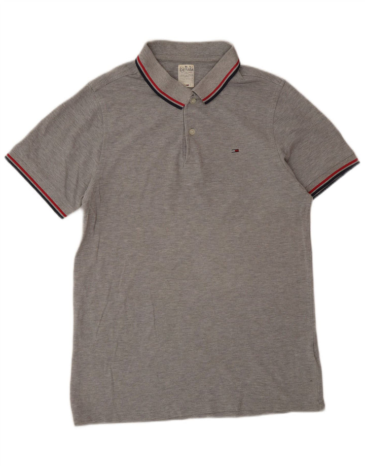 Tommy Hilfiger Herren-Poloshirt, große graue Baumwolle