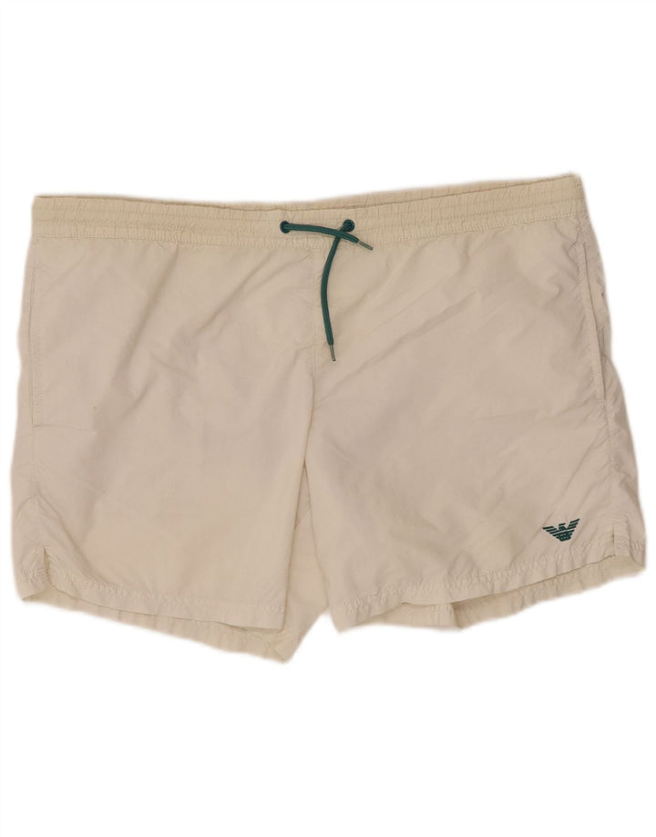 Emporio Armani Herren Badeshorts IT 48 Medium Weiß Polyamid