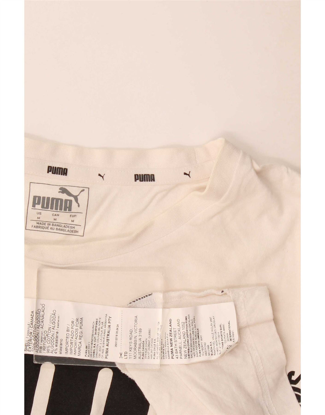 Puma Herren Grafik-T-Shirt-Oberteil aus mittelweißer Baumwolle