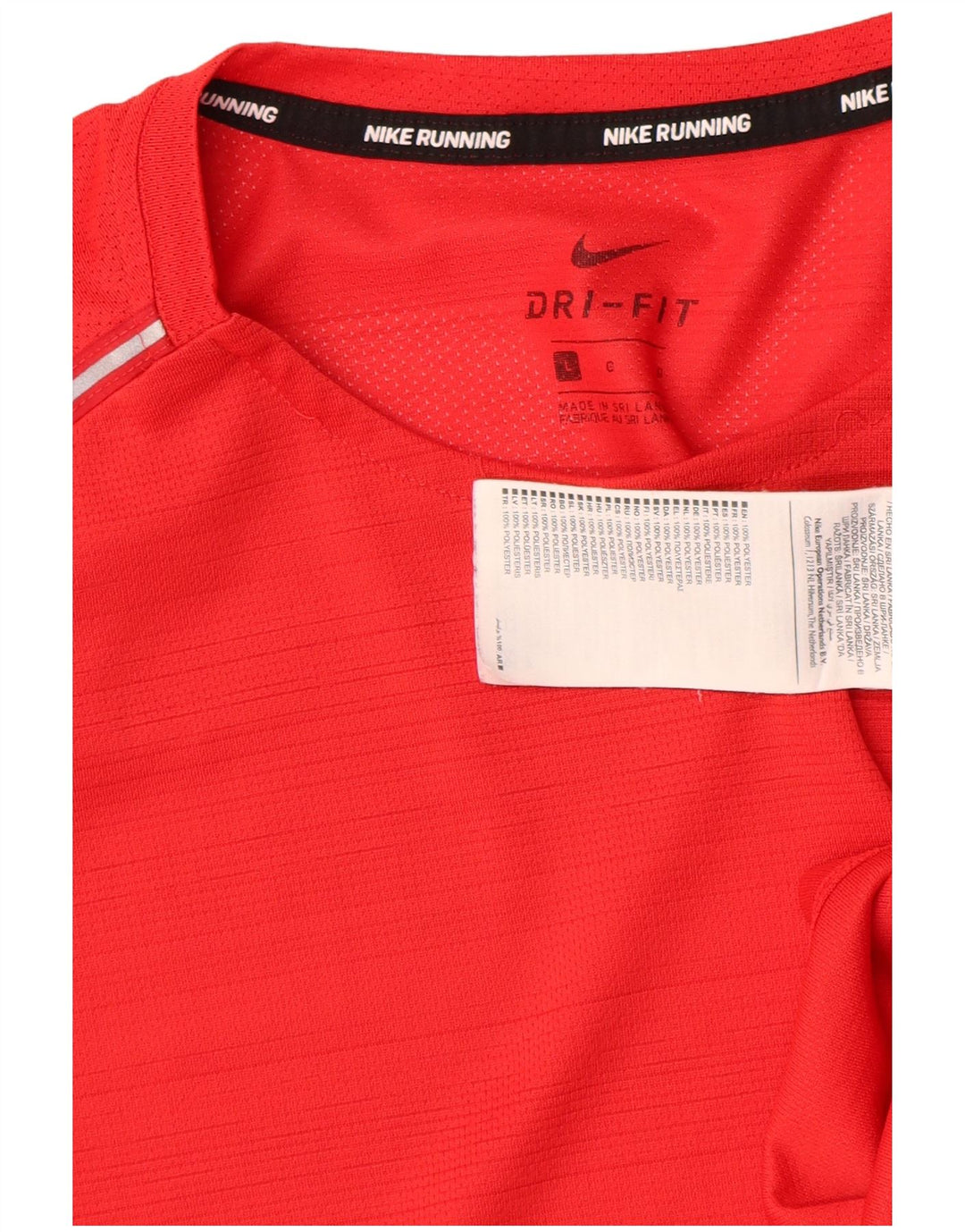 Nike Herren Dri Fit T-Shirt Top, großes rotes Polyester