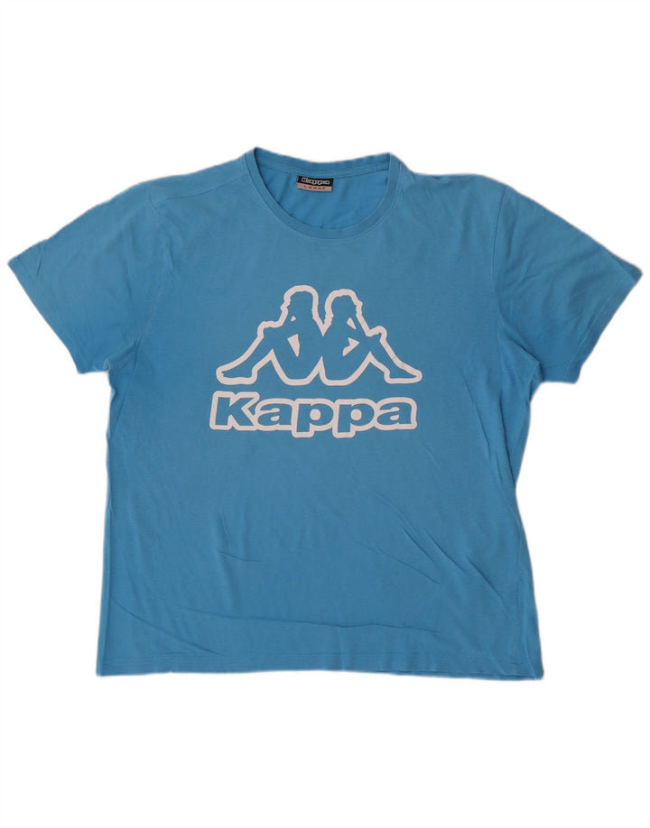 Kappa Herren Grafik T-Shirt Top Large Blau