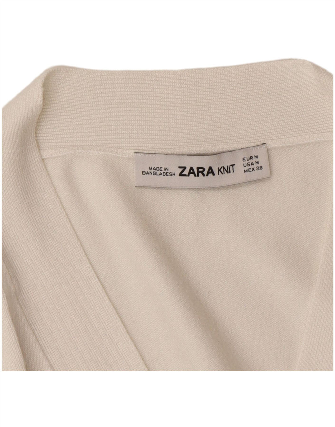 Zara Damen-Cardigan-Pullover UK 14 Mittelweiß