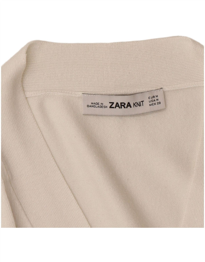 Zara Damen-Cardigan-Pullover UK 14 Mittelweiß