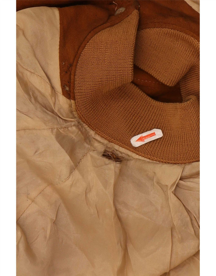 Vintage Herren Wildleder Bomberjacke UK 38 Medium Beige