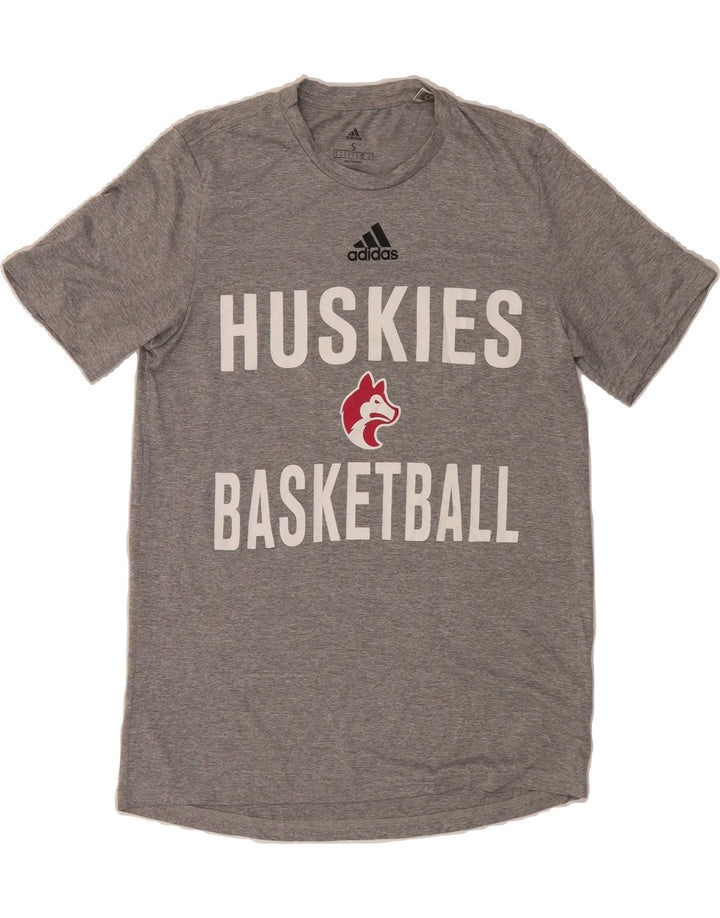 ADIDAS Mens Huskies Graphic T-Shirt Top Small Grey Polyester Vintage Adidas and Second-Hand Adidas from Messina Hembry 