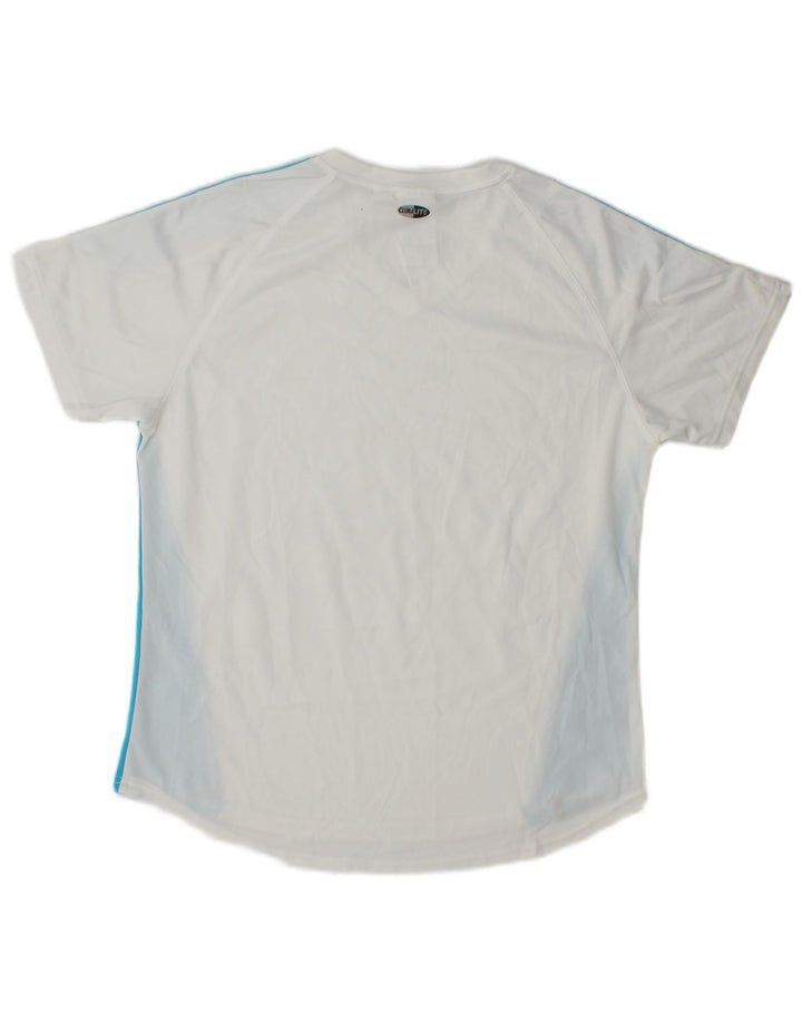 ADIDAS Damen Clima 365 T-Shirt Top UK 16 Large Weiß Colourblock