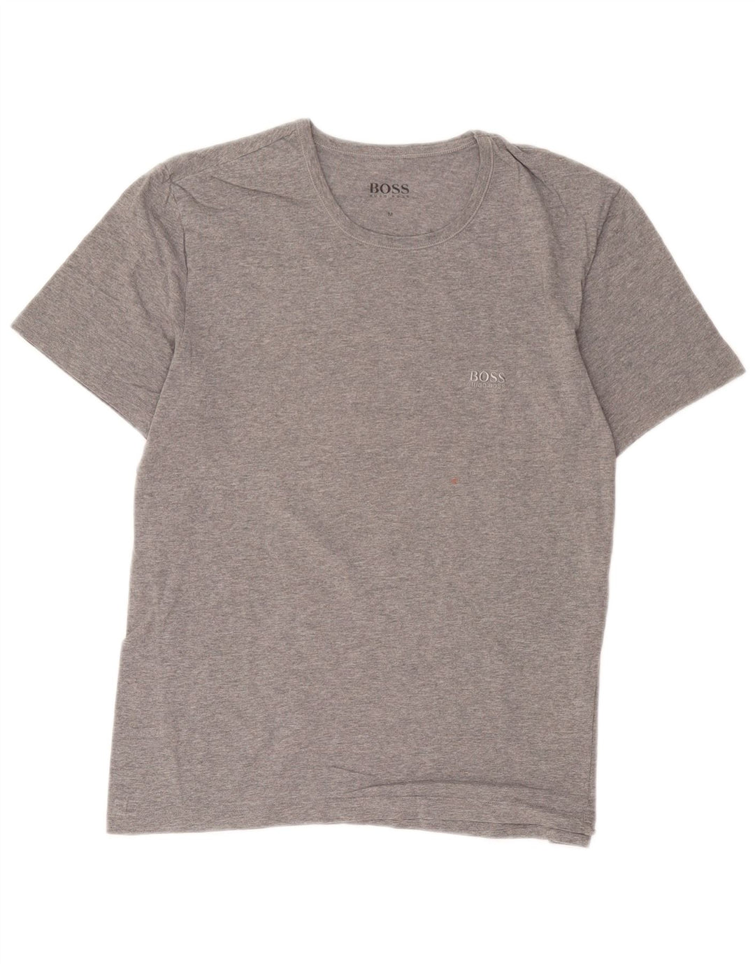Hugo Boss Herren-T-Shirt-Oberteil aus mittelgrau gesprenkelter Baumwolle