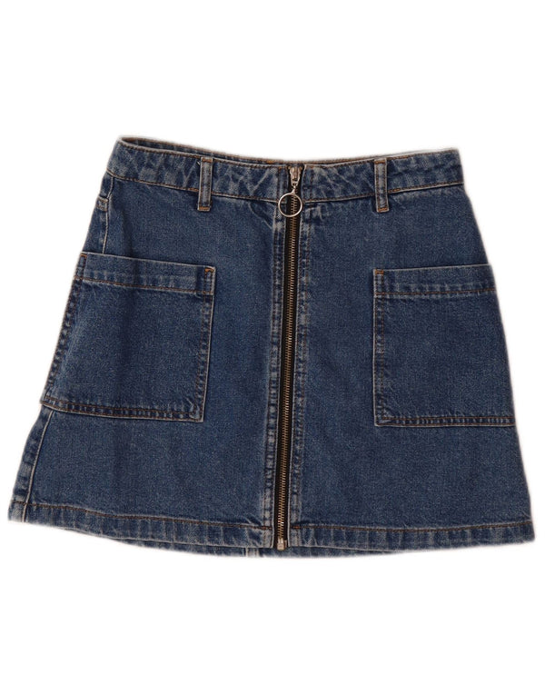 TOPSHOP Damen Mini-Jeansrock UK 6 XS W26 Blaue Baumwolle