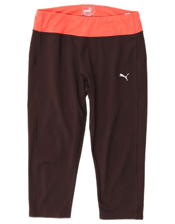 Puma Damen Capri-Leggings UK 14 Mittelschwarzes Colourblock-Polyester